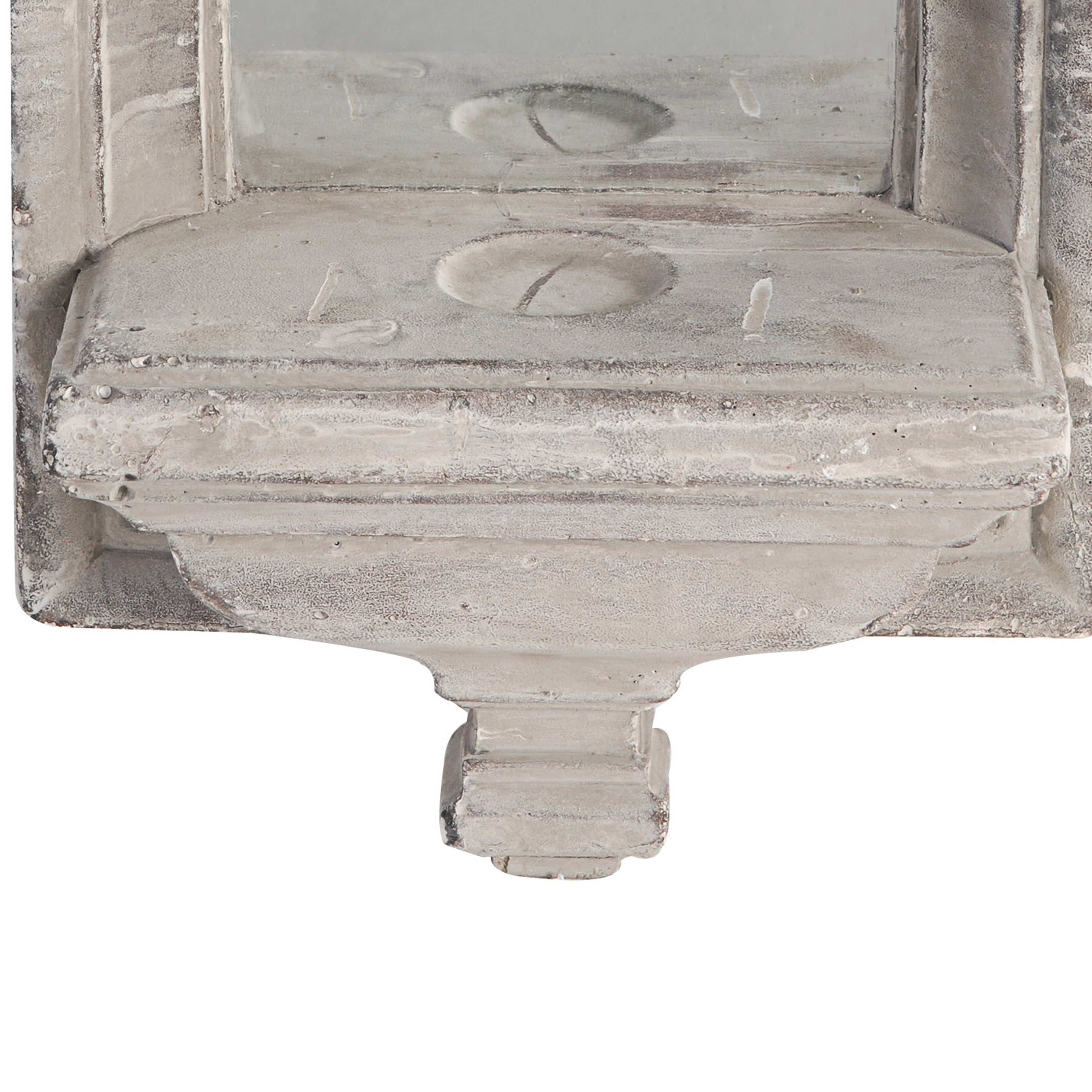 Cement Protected Decorative Wall Mirror Washed White-zoom-4