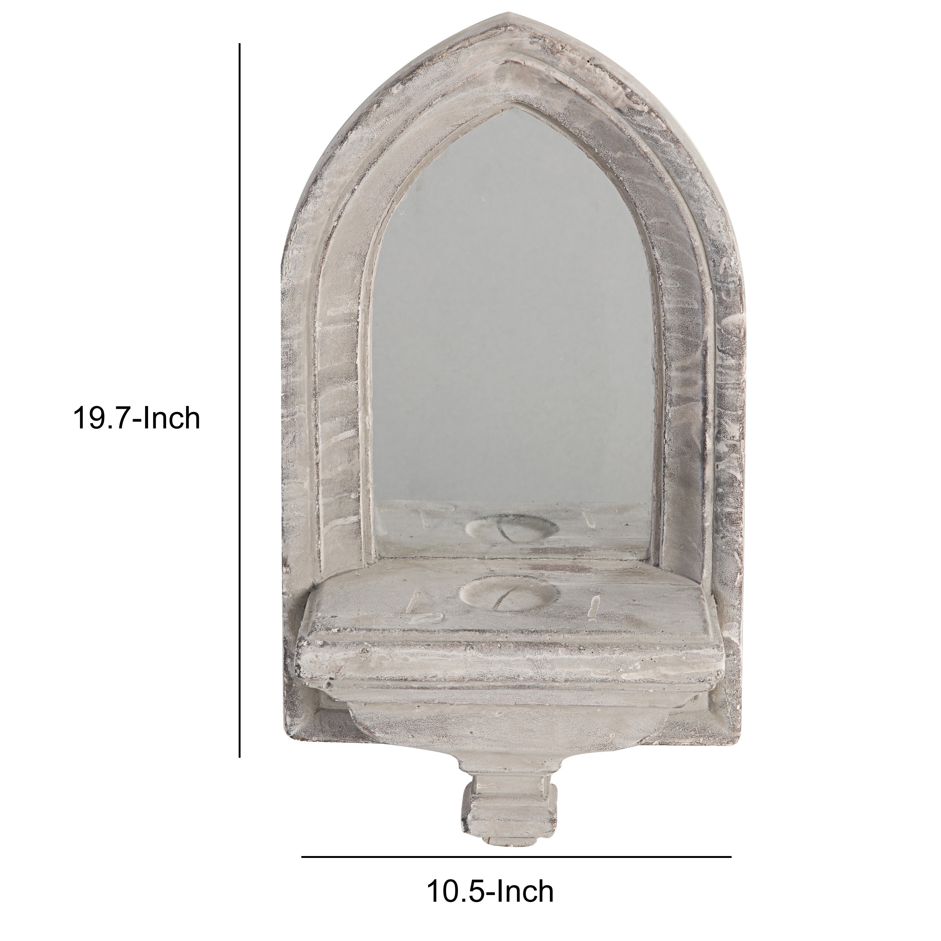 Cement Protected Decorative Wall Mirror Washed White-zoom-5