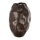 Decorative Textured Ceramic Vase With Irregular Rim Brown