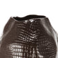 Decorative Textured Ceramic Vase With Irregular Rim Brown
