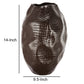 Decorative Textured Ceramic Vase With Irregular Rim Brown