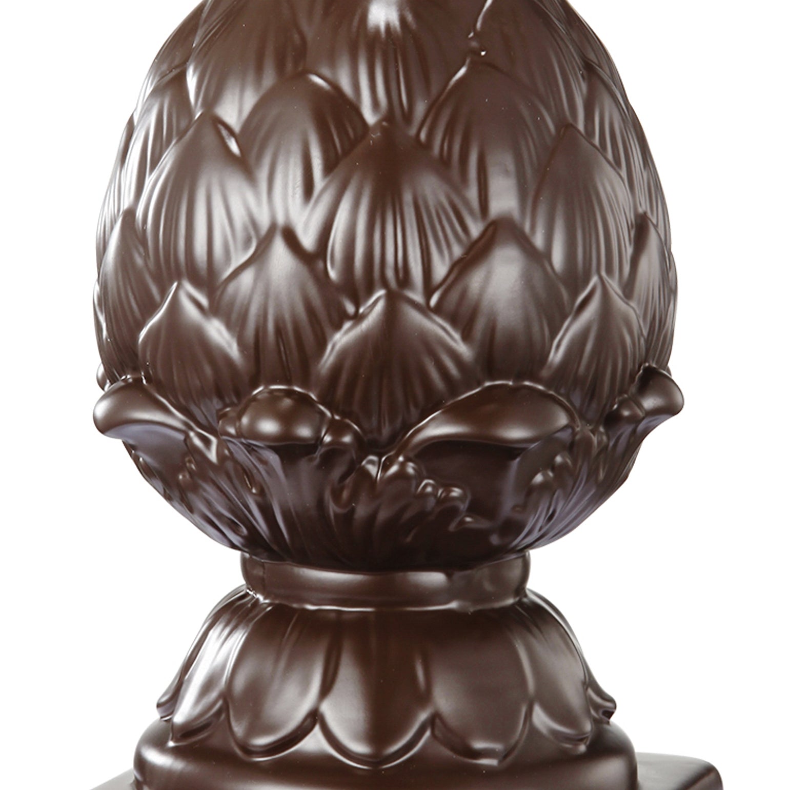 Ceramic Artichoke Bookends on Square Base, Pair of 2, Brown-zoom-3