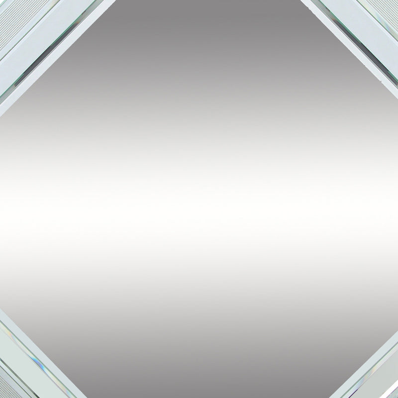 Octagonal Shaped Wall Mirror With Wooden Backing Clear-zoom-