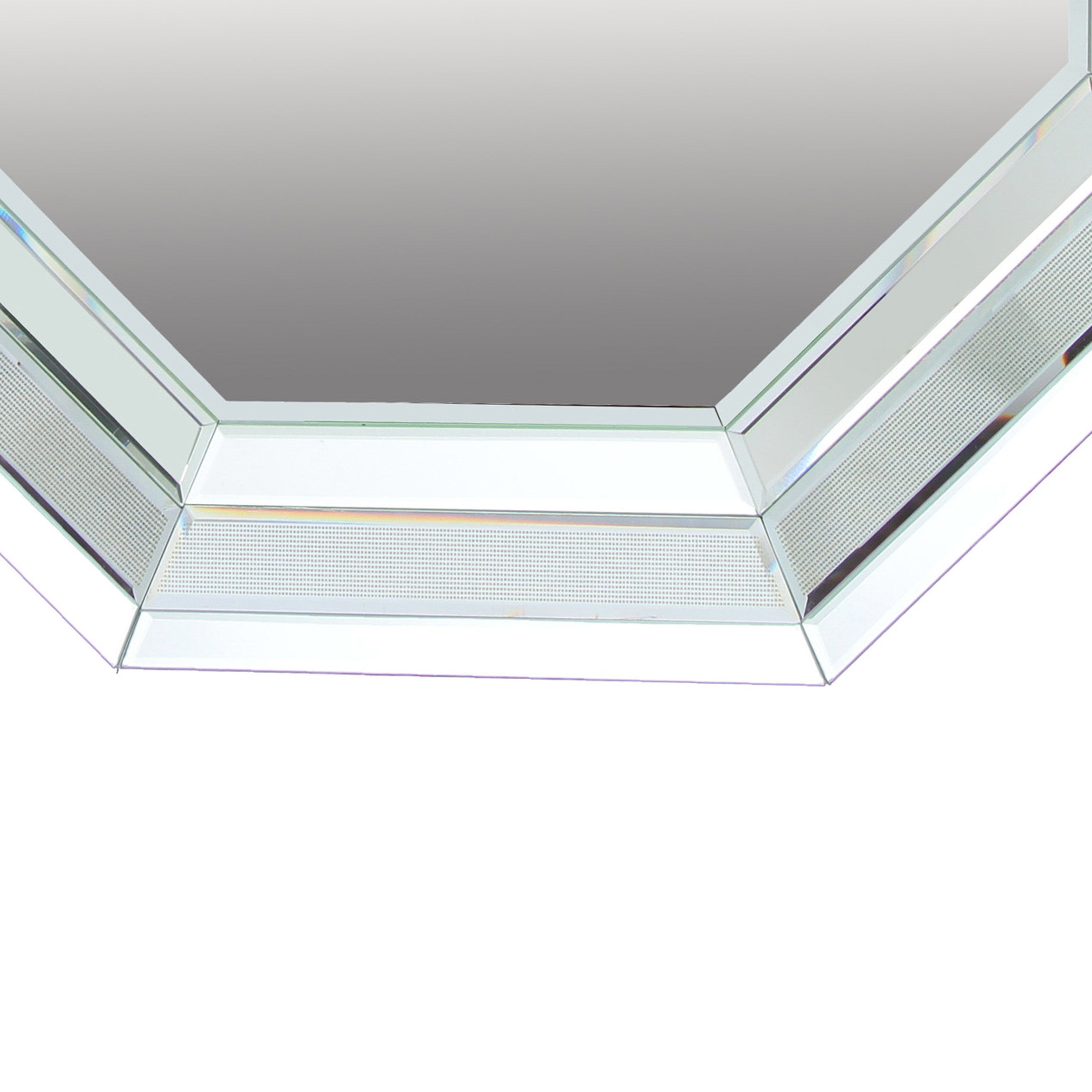Octagonal Shaped Wall Mirror With Wooden Backing Clear-zoom-4