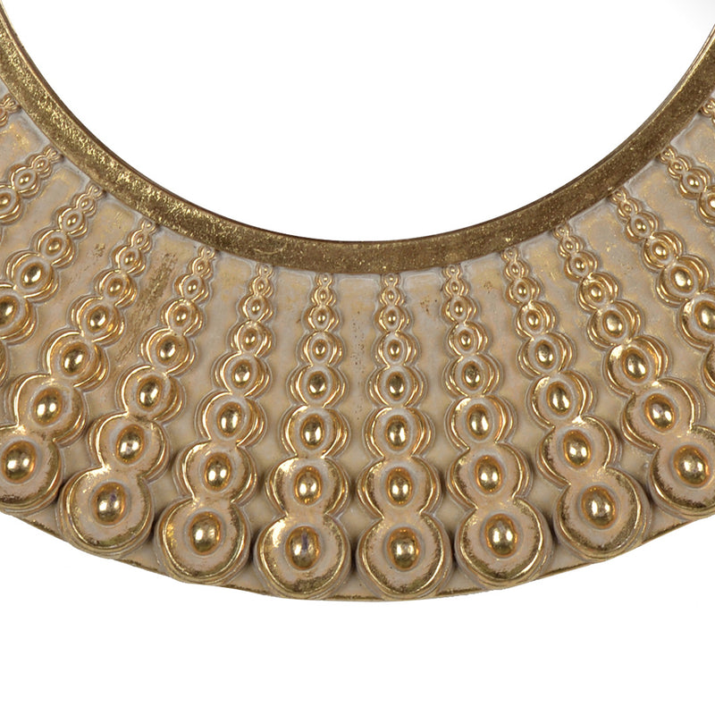 Polyresin Round Wall Mirror With Ornamental Embellishments Gold-zoom-