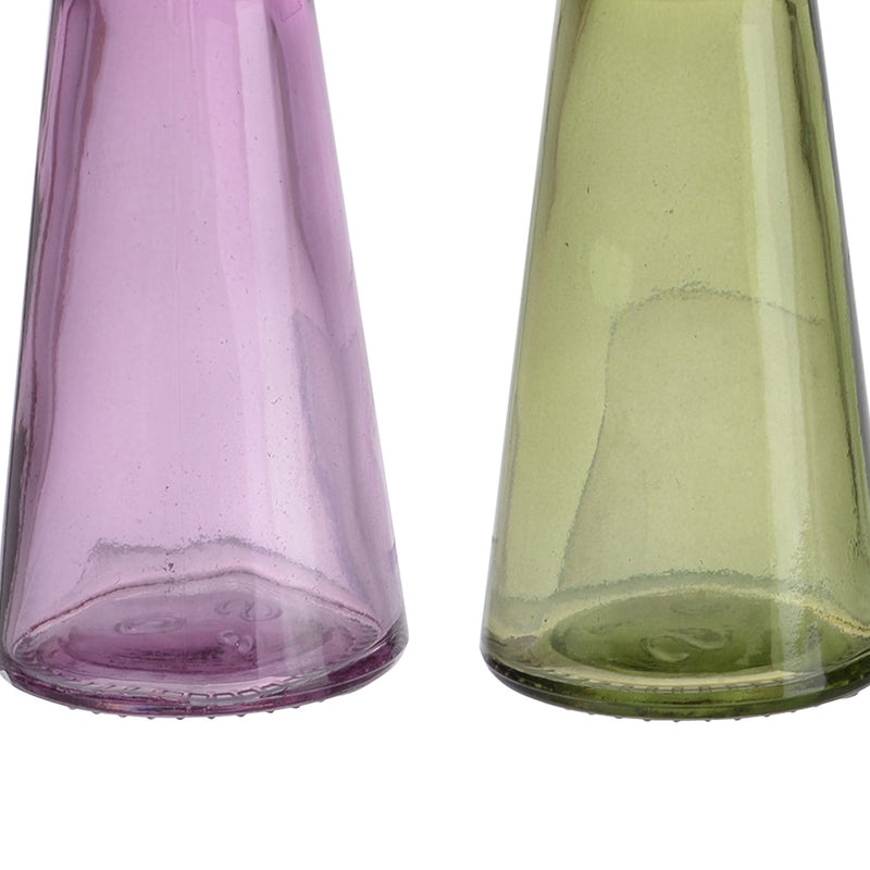 Glass Pillar Tealight Candle Holders Set Of 4 Multicolor-zoom-