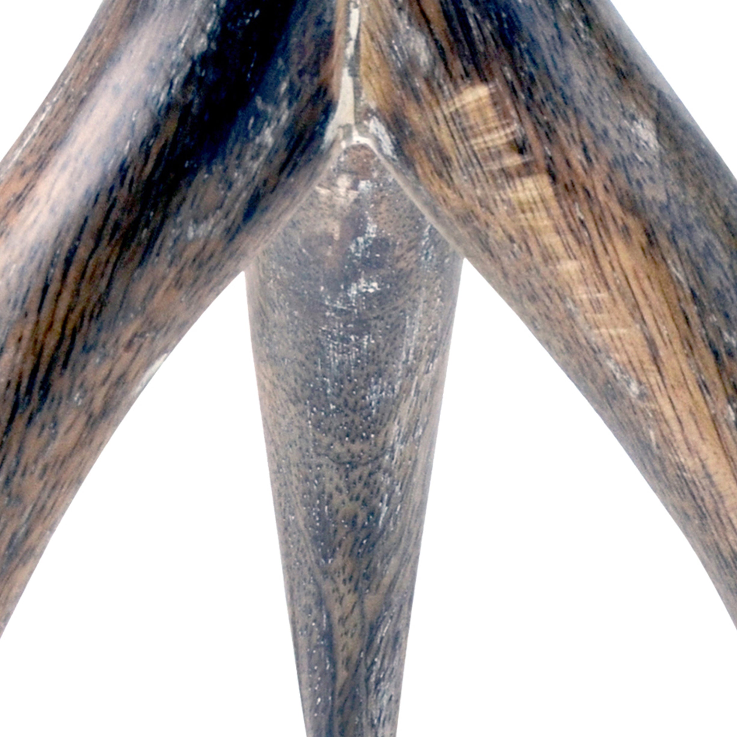 Wooden Antler Shaped Tripod Candlestick Holder Brown And Black-zoom-3
