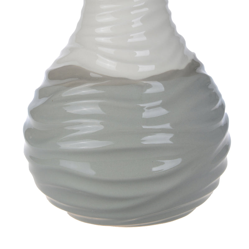 Ceramic Decorative Pear With Golden Stem White And Gray-zoom-