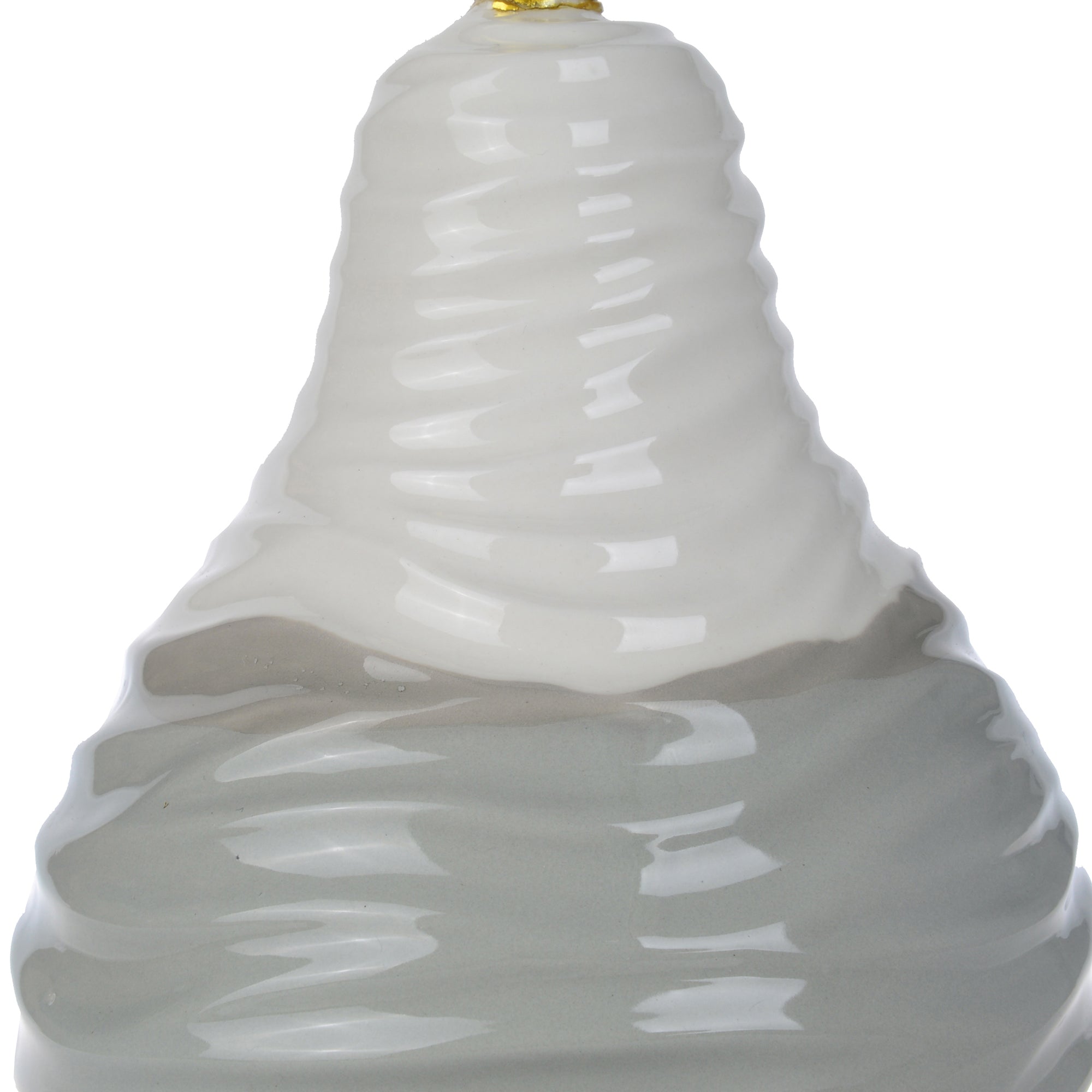 Ceramic Decorative Pear With Golden Stem White And Gray-zoom-4
