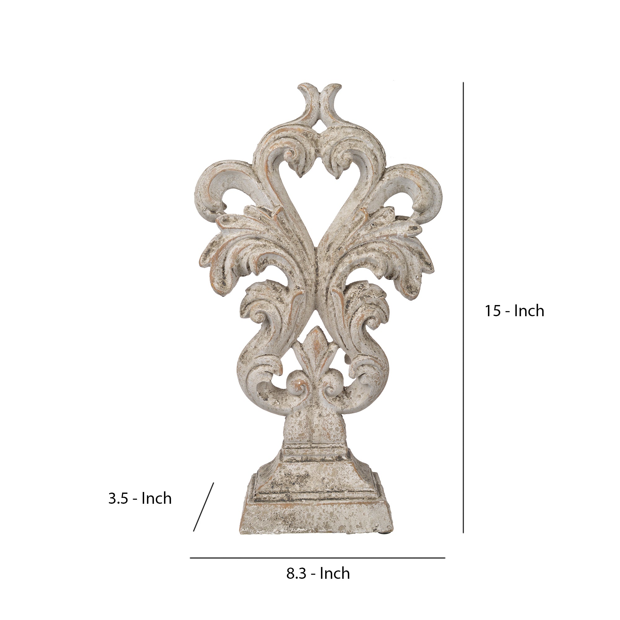 Cement And Sand Constructed Decorative Accent Sculpture White-zoom-5