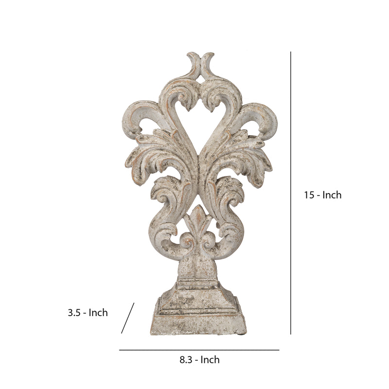 Cement And Sand Constructed Decorative Accent Sculpture White-zoom-