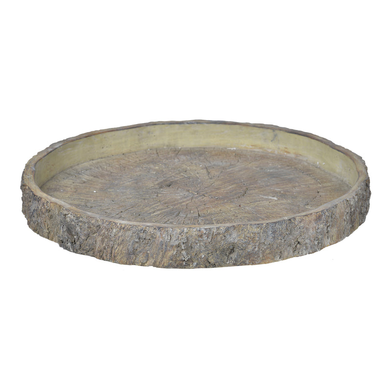 Decorative Cemented Log Plate With Distressed Details Gray-zoom-