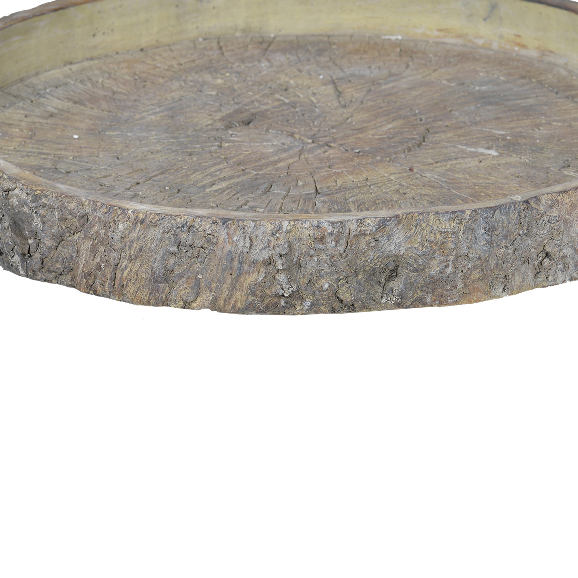 Decorative Cemented Log Plate With Distressed Details Gray