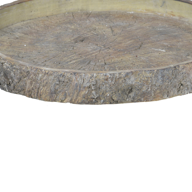 Decorative Cemented Log Plate With Distressed Details Gray-zoom-