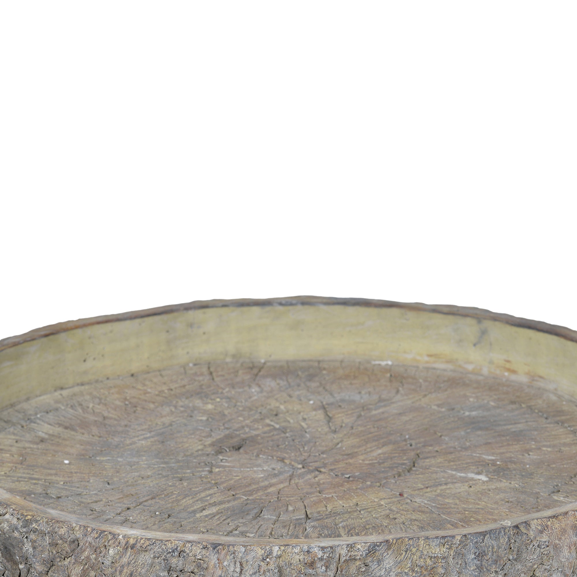 Decorative Cemented Log Plate With Distressed Details Gray-zoom-3