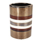 Cylindrical Shape Ceramic Decorative Vase With Bands Multicolor