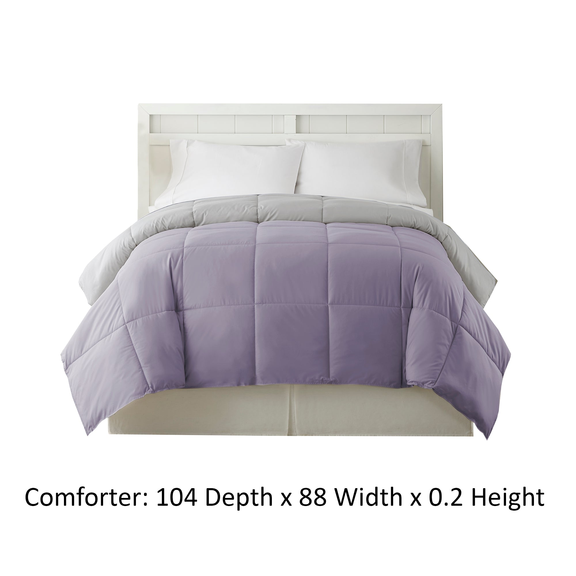 Genoa King Size Box Quilted Reversible Comforter The Urban Port Purple And Gray-zoom-4