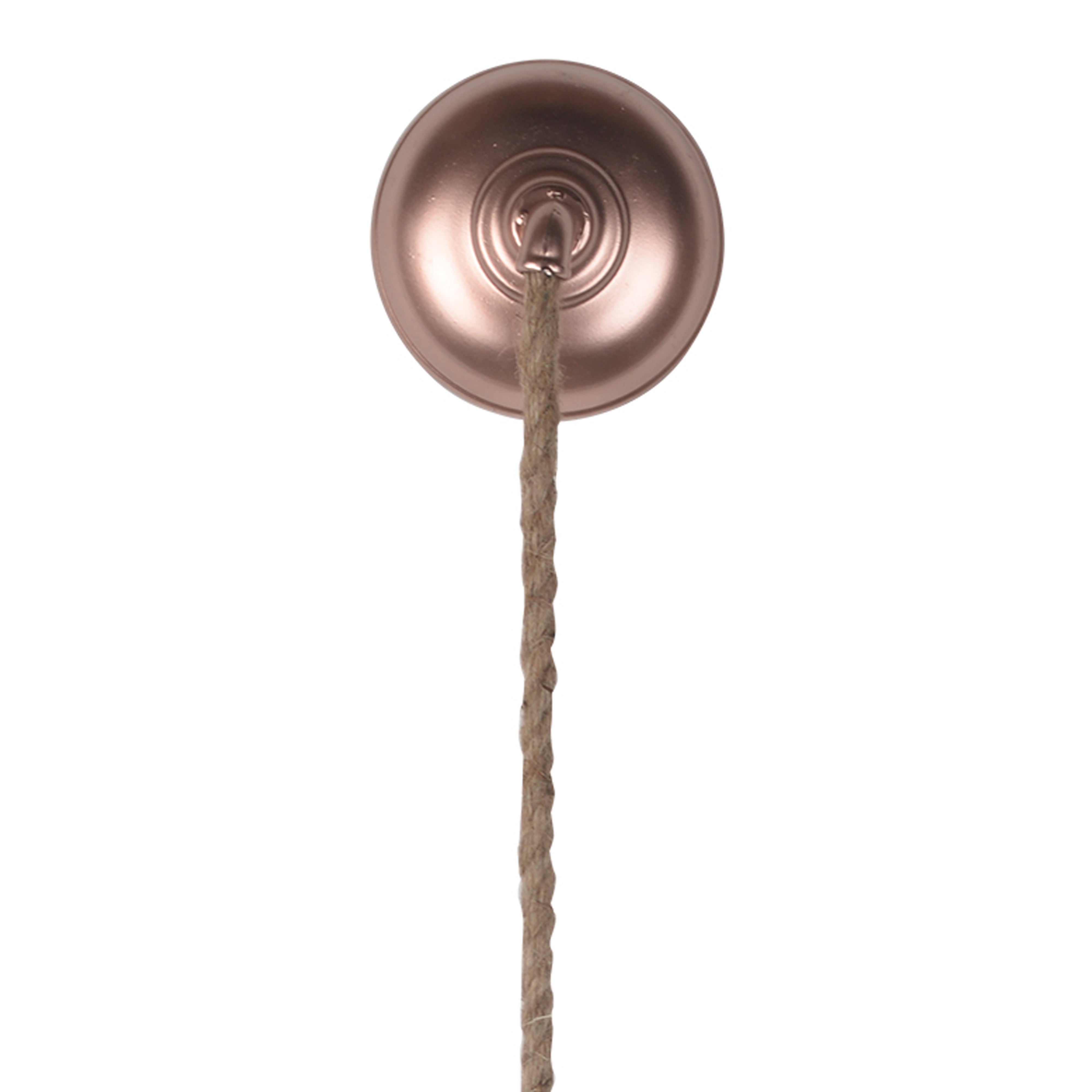 Metal Frame Round Wall Mirror With Attached Rope Hanging Small Copper-zoom-3