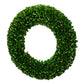 Round Faux Boxwood Plastic Wreath For Decoration Green
