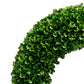 Round Faux Boxwood Plastic Wreath For Decoration Green