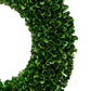 Round Faux Boxwood Plastic Wreath For Decoration Green