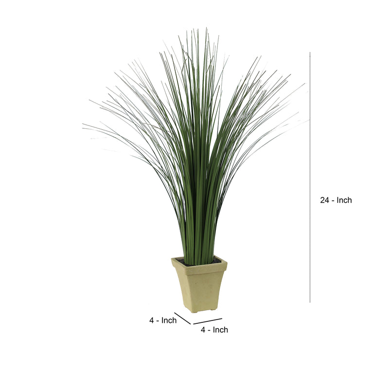 Decorative Polyester Real Like Grass With Ornamental Pot Green-zoom-