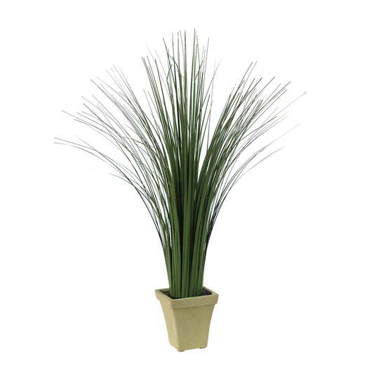 Decorative Polyester Real Like Grass With Ornamental Pot Green