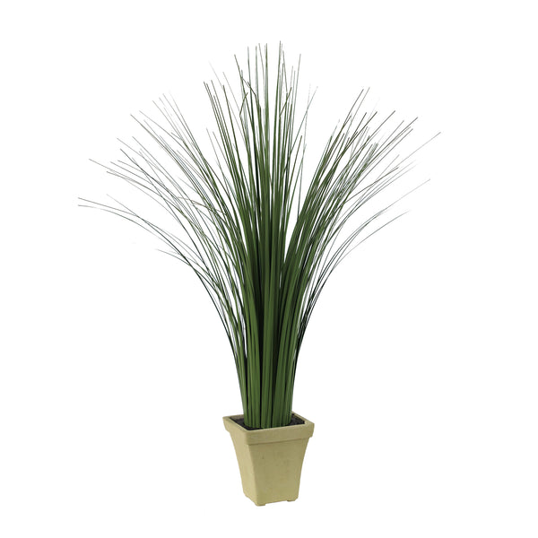 Decorative Polyester Real Like Grass With Ornamental Pot Green