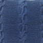 18 X 18 Inch Decorative Cable Knit Hand Woven Cotton Pillow Blue