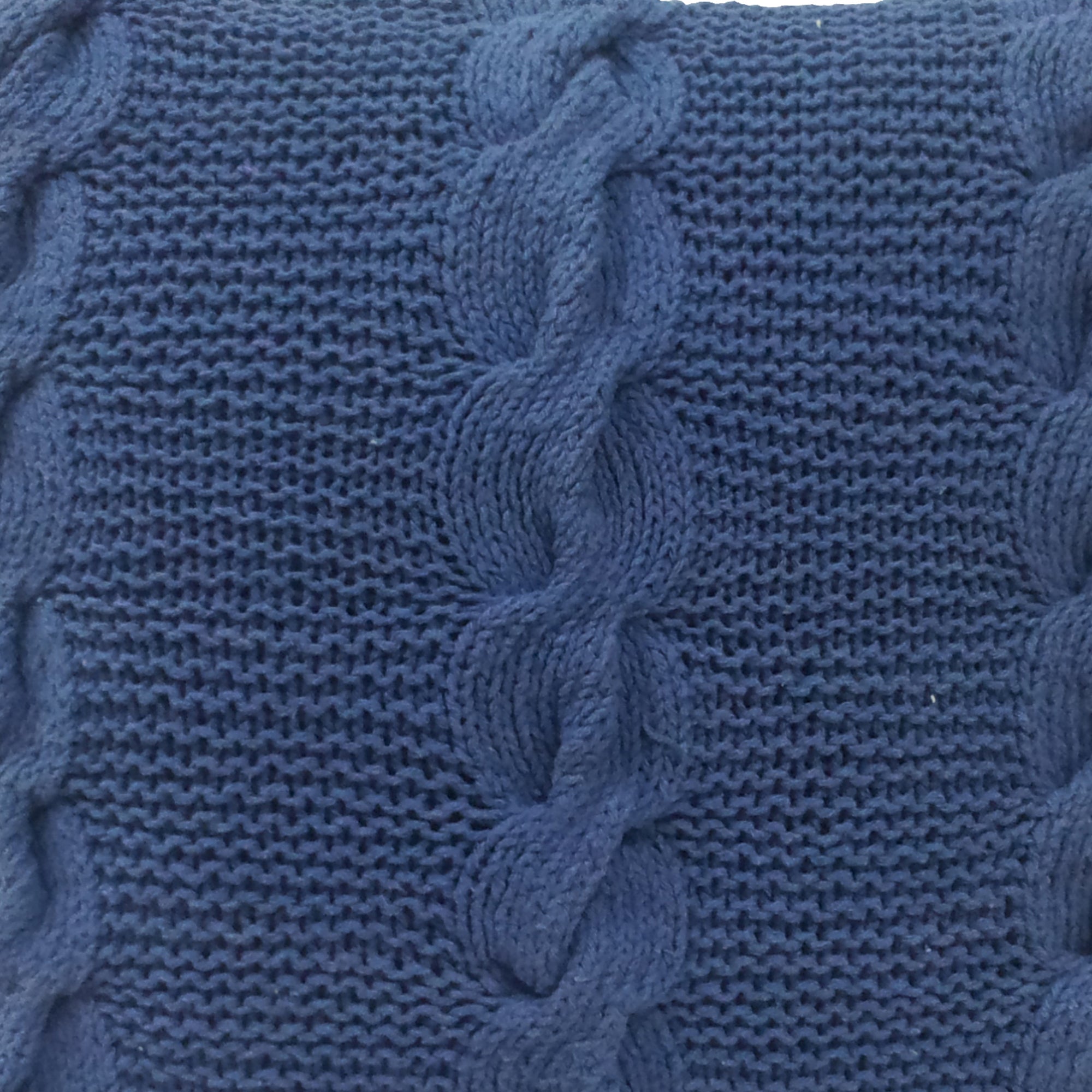 18 X 18 Inch Decorative Cable Knit Hand Woven Cotton Pillow Blue-zoom-2