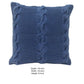 18 X 18 Inch Decorative Cable Knit Hand Woven Cotton Pillow Blue