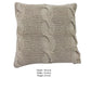 18 X 18 Inch Decorative Cable Knit Hand Woven Cotton Pillow Beige