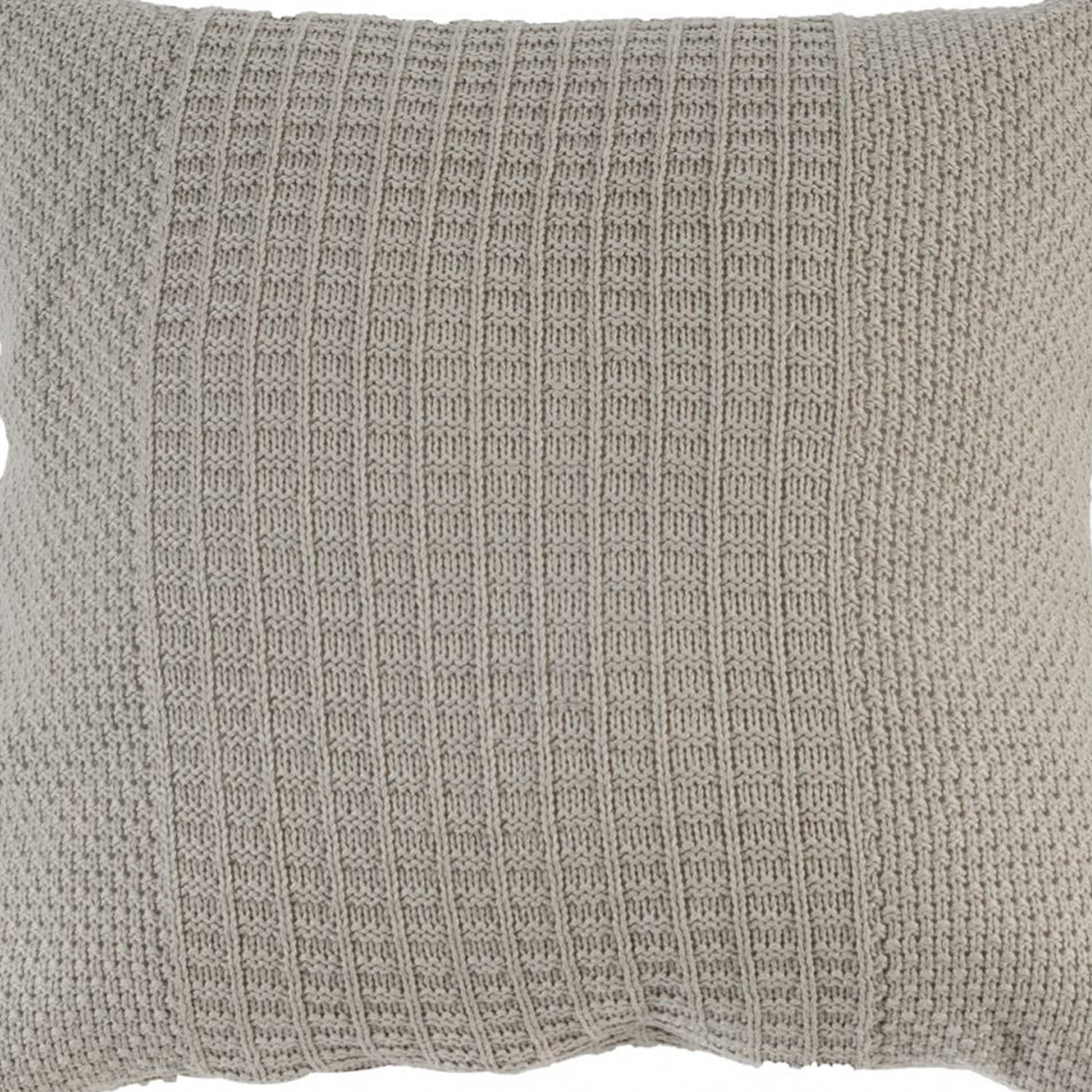 22 X 22 Inch Decorative Polyester Pillow With Knitted Detail Gray-zoom-1