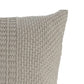 22 X 22 Inch Decorative Polyester Pillow With Knitted Detail Gray