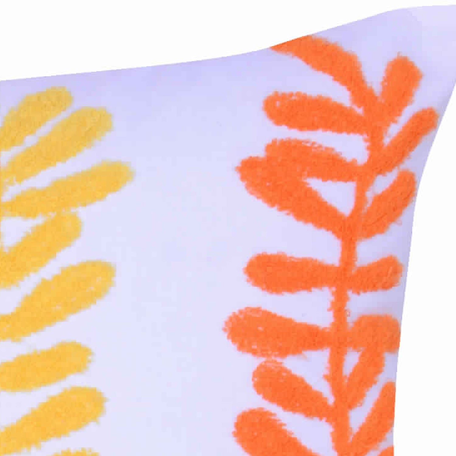 18 X 18 Inch Decorative Cotton Pillow With Sprig Pattern Multicolor-zoom-4