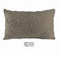25 X 15.5 Inch Decorative Cotton Pillow With Floral Embroidery Gray