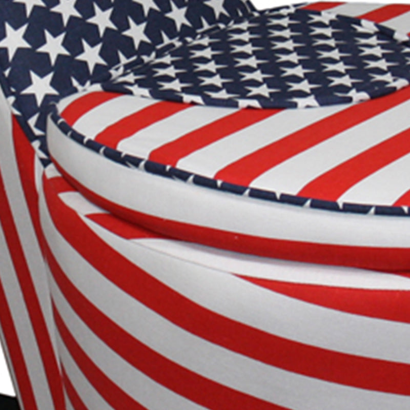 Wooden High Heel Shaped Storage Chair With Flag Print Multicolor