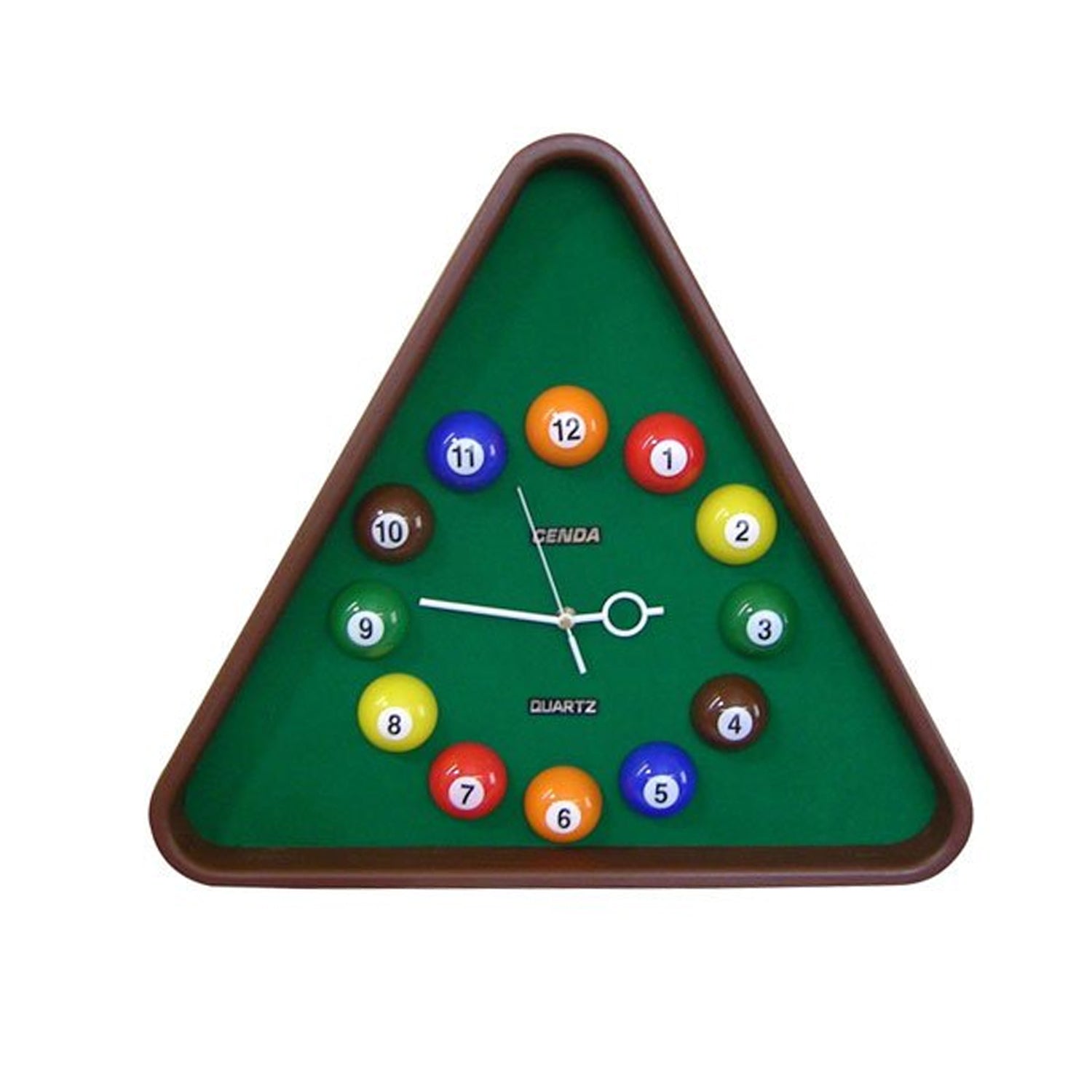 Pool Theme Triangular Shape Plastic Clock Multicolor-zoom-1