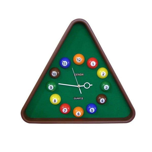 Pool Theme Triangular Shape Plastic Clock Multicolor