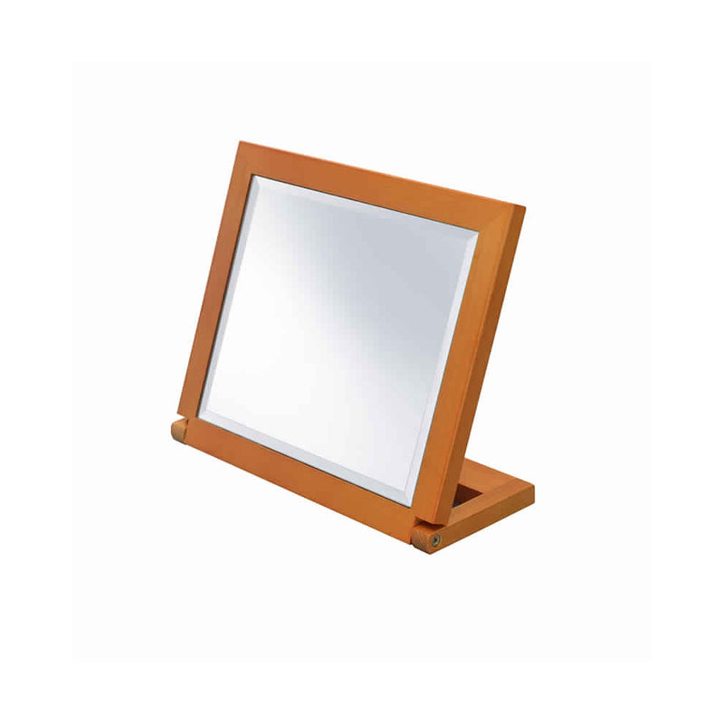 Wooden Rectangular Tilted Bevelled Mirror Brown And Silver-zoom-