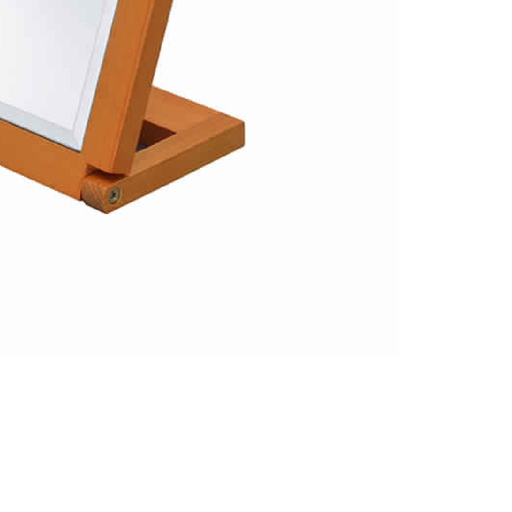 Wooden Rectangular Tilted Bevelled Mirror Brown And Silver-zoom-2