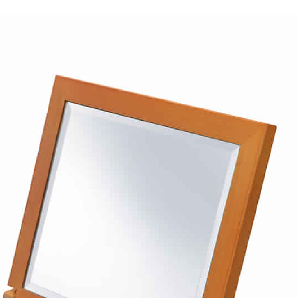 Wooden Rectangular Tilted Bevelled Mirror Brown And Silver-zoom-4