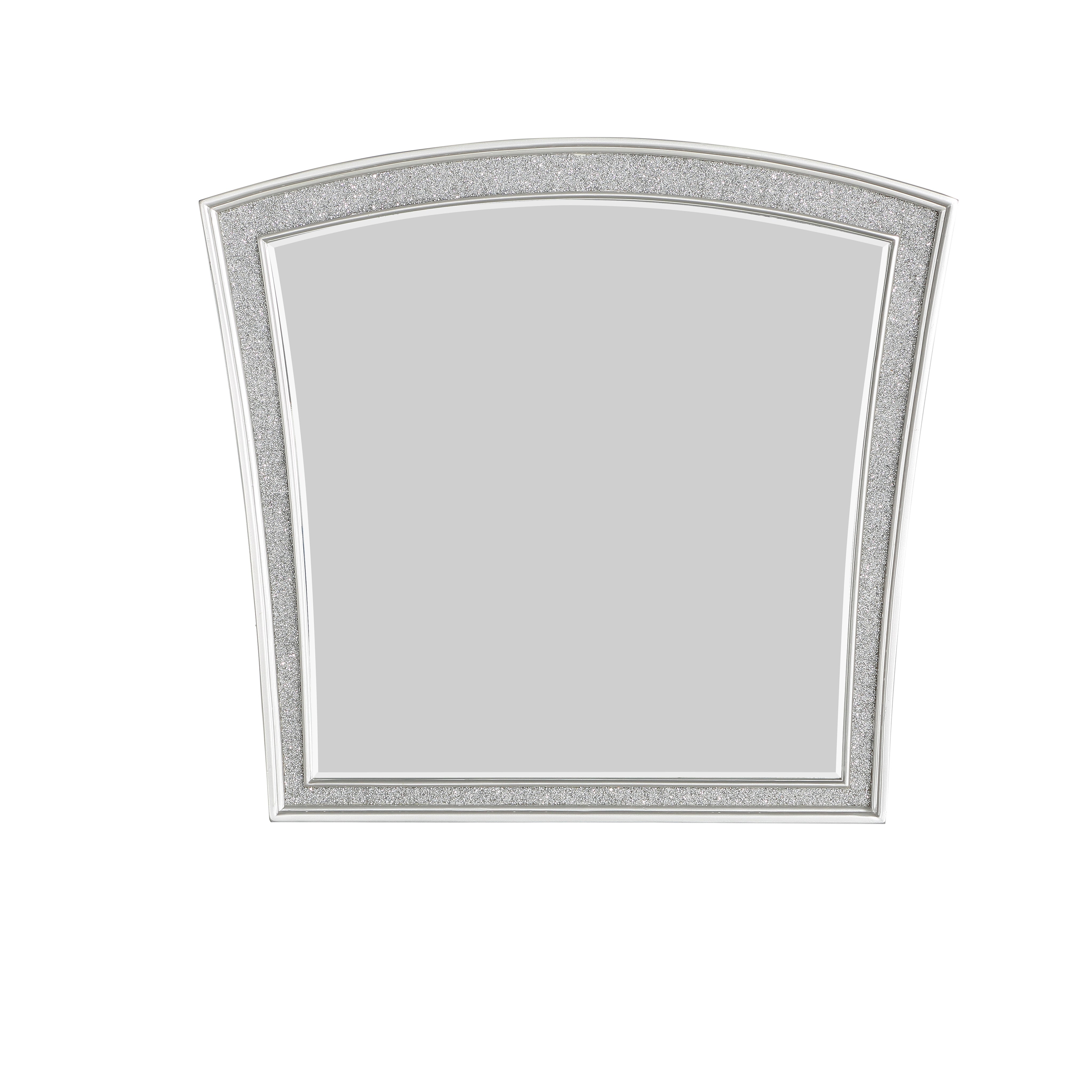 Modern Style Wooden Decorative Mirror With Rhinestone Inlays Silver-zoom-4
