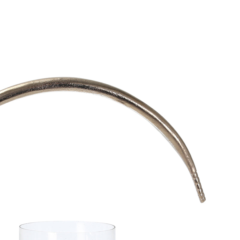 Metal Ring Candle Holder With Glass Hurricane Large Clear And Silver-zoom-