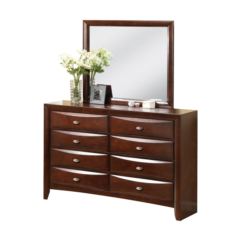 Contemporary Wooden Mirror With Rectangular Shape Brown And Silver-zoom-
