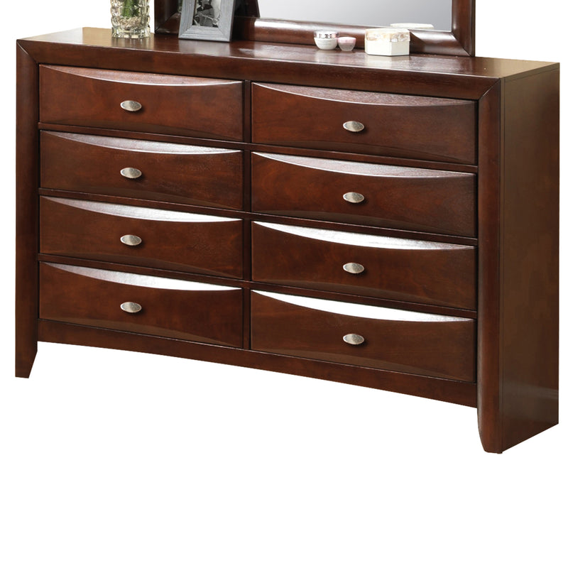 Contemporary Wooden Mirror With Rectangular Shape Brown And Silver-zoom-