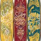 Beach Themed Surfboard Shaped 3 Panel Wooden Room Divider, Multicolor