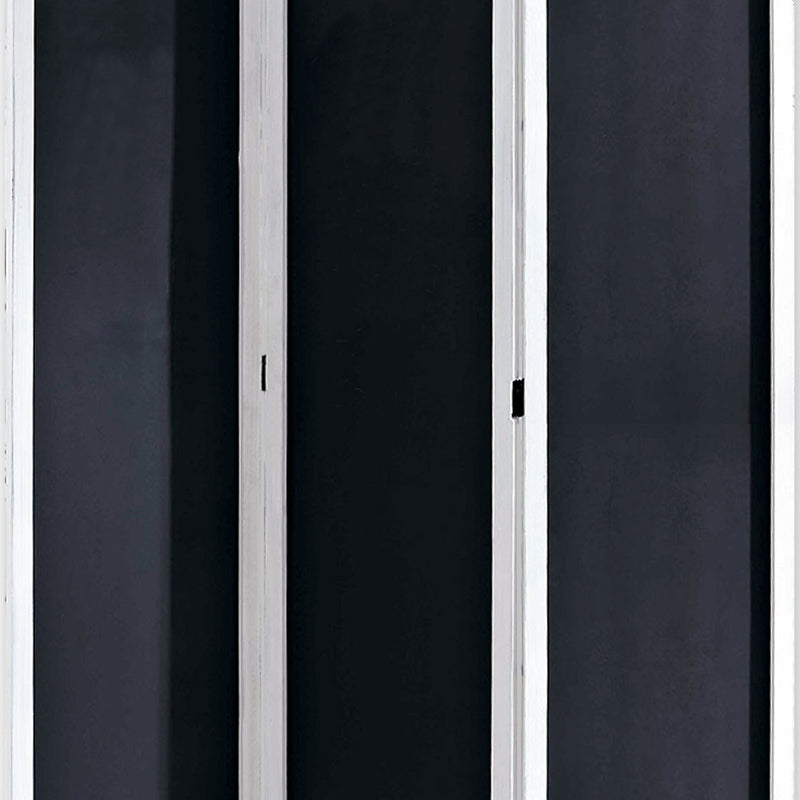 Chalkboard and Wooden 3 Panel Room Divider, Black and White-zoom-