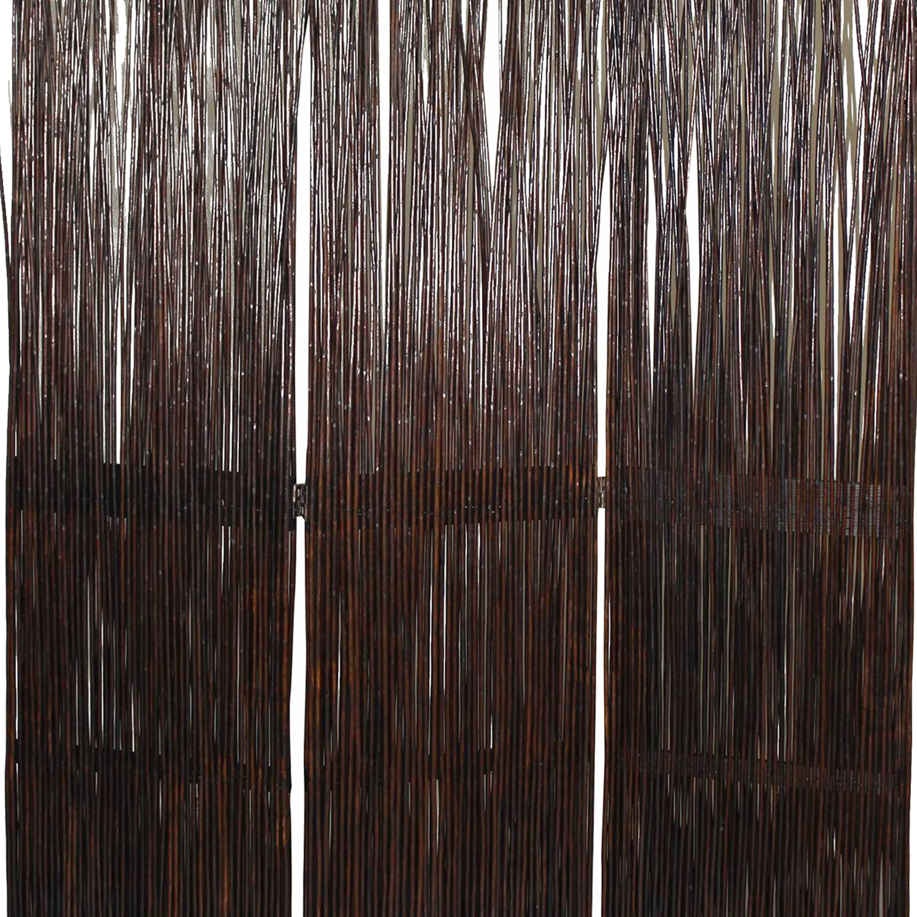 Traditional 3 Panel Wooden Willow Branch Room Divider, Brown-zoom-3
