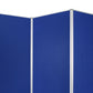 Accordion Style Fabric Upholstered 3 Panel Room Divider, Blue and Gray